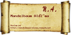Mandelbaum Alóma névjegykártya